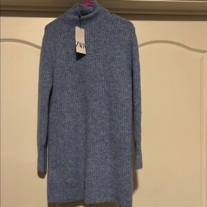Zara Blue Women's Sweater dress size small